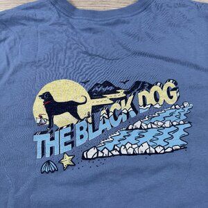 Black Dog T Shirt Womens XL Blue Marthas Vineyard Tee Pullover Crew Labrador